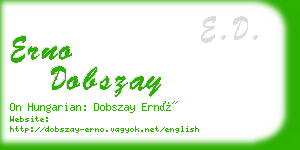 erno dobszay business card